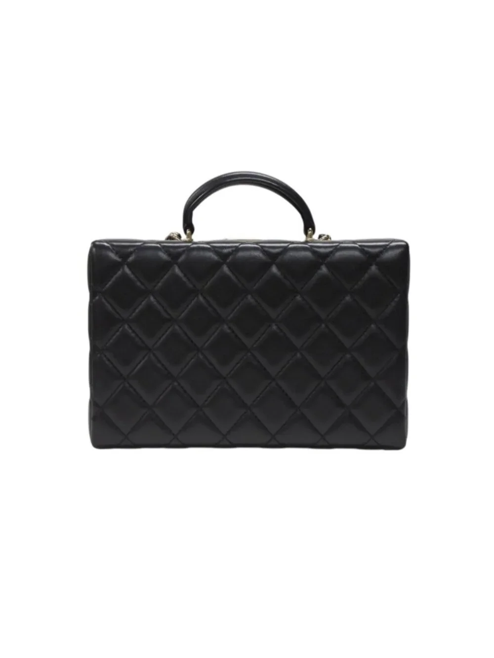 Chanel CC Logo Quilted Chain Shoulder Handbag Lambskin Black